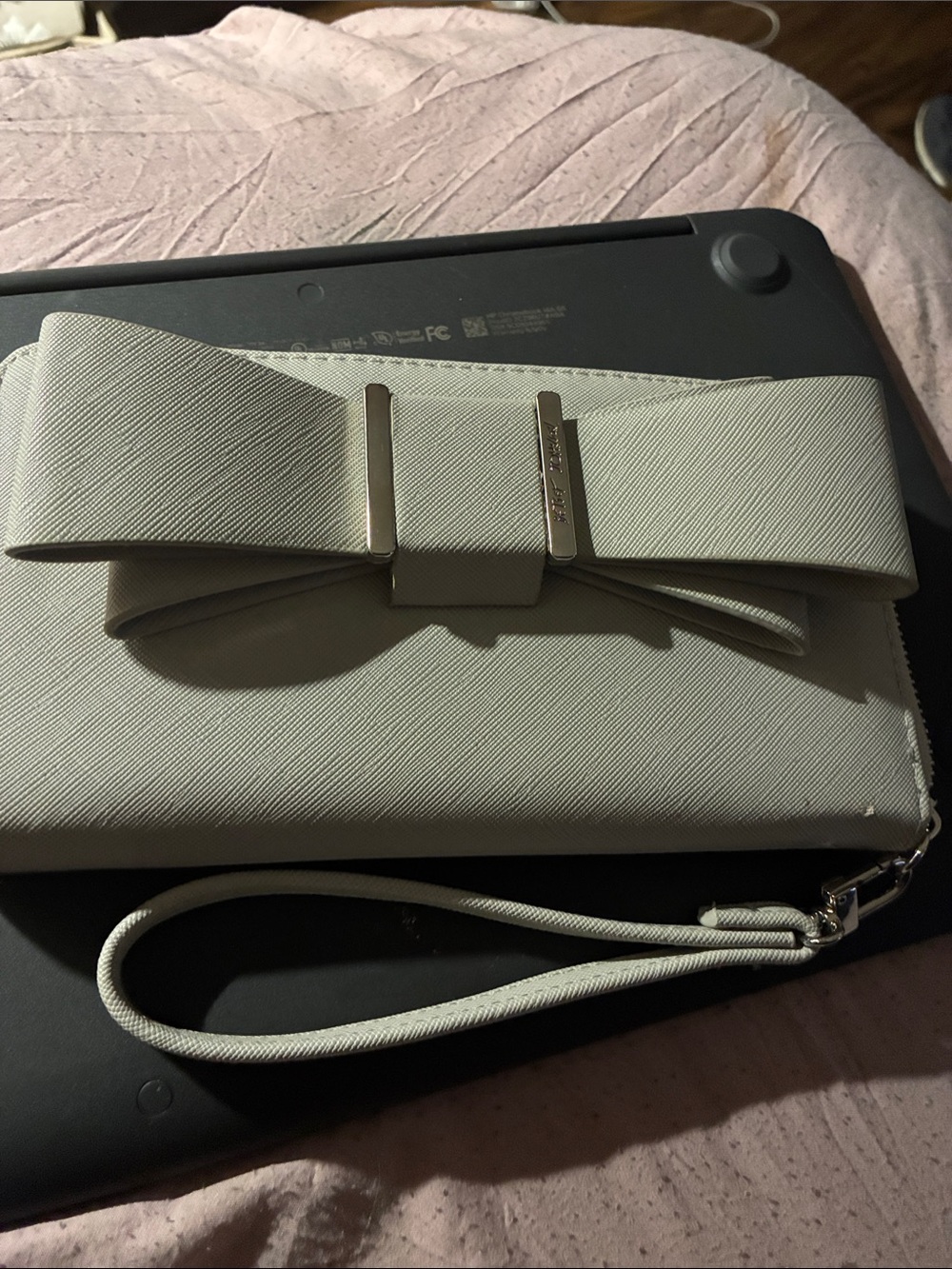 Betsey Johnson Cream Bow Wristlet Wallet